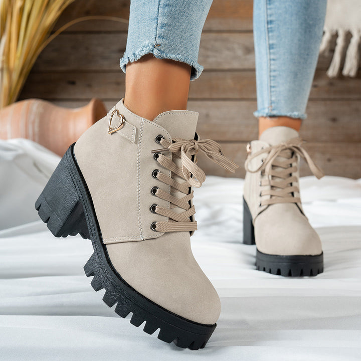 Alurelle | Schicke Schnürstiefeletten mit Blockabsatz für Damen