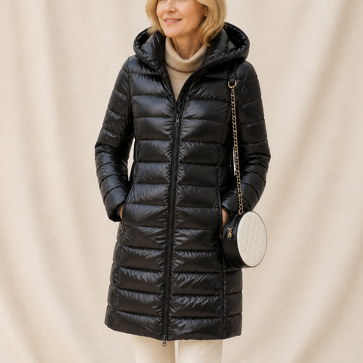 Veluna | Long Puffer Coat – Quilted Warmth for Women