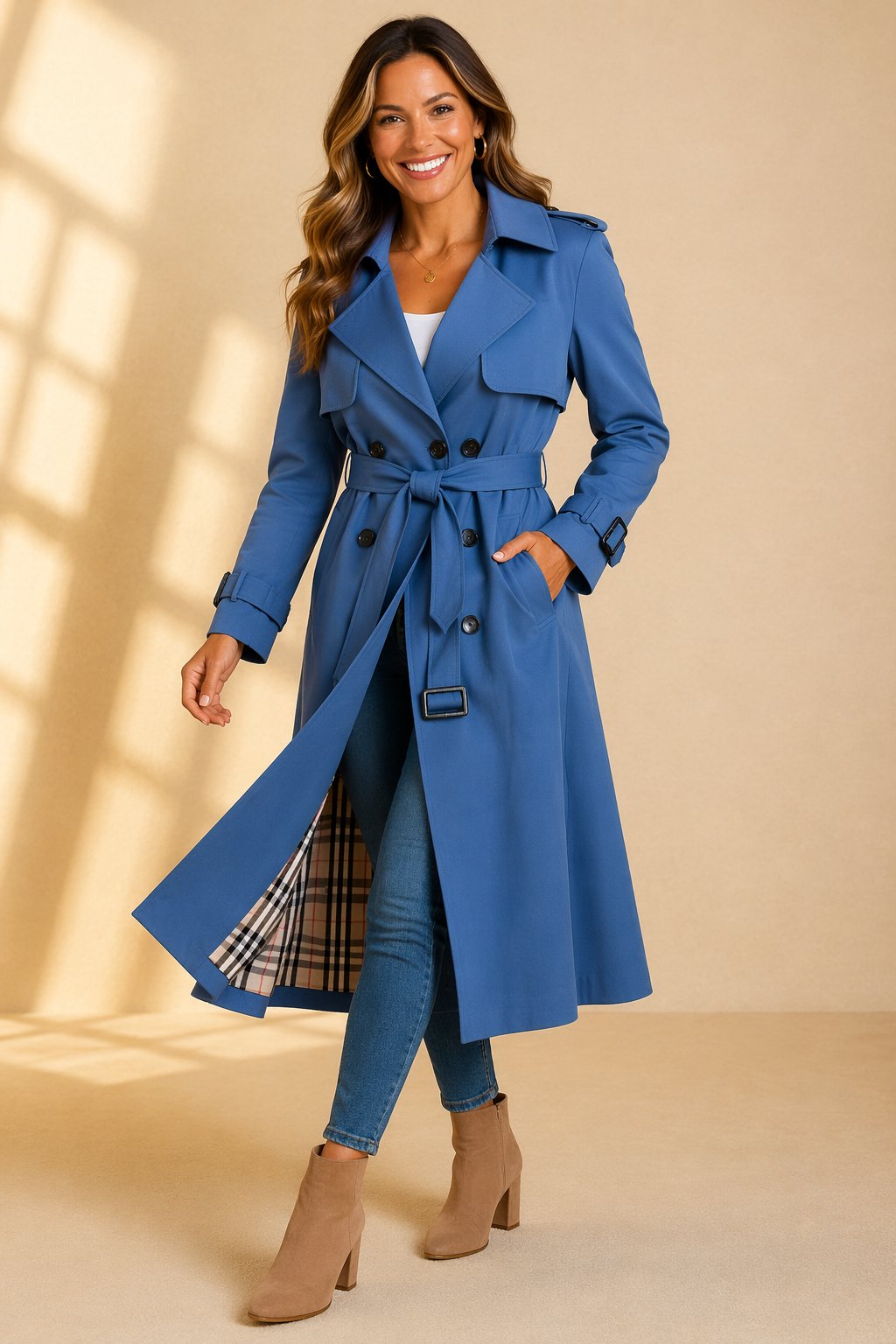 Margot | Trench lungo doppiopetto elegante da donna