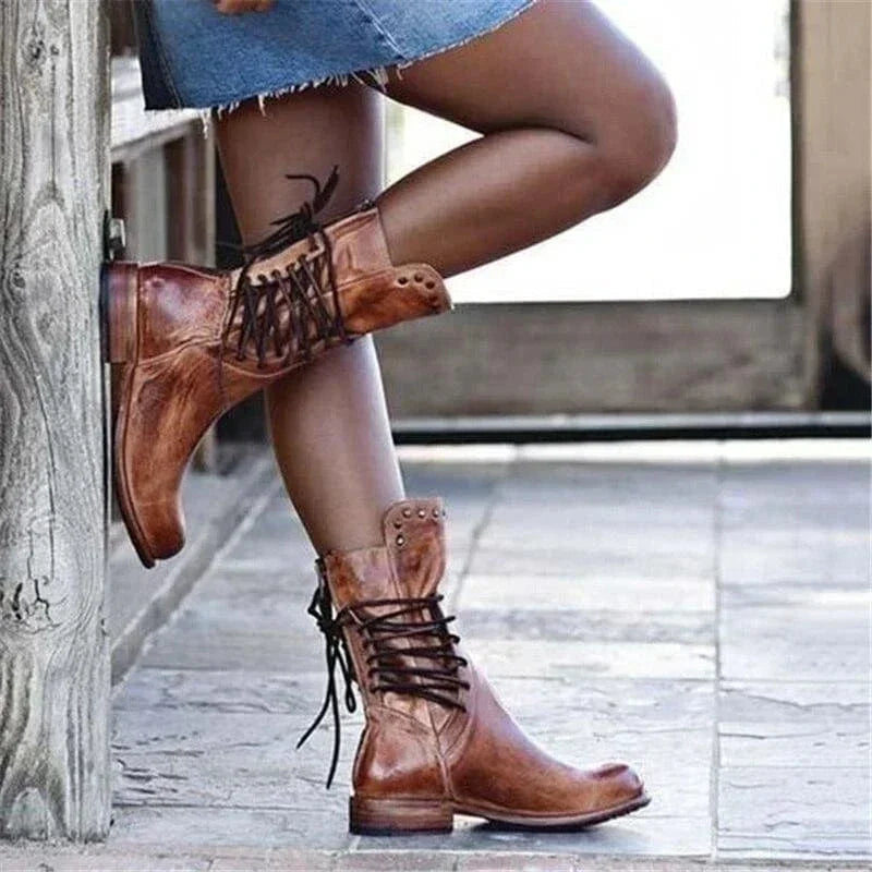 Novelle | Stivaletti western da donna rustici, con lacci