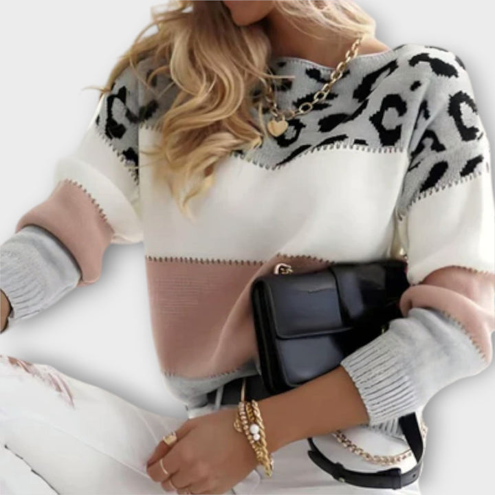 Brielle | Leopard Print Knit Sweater