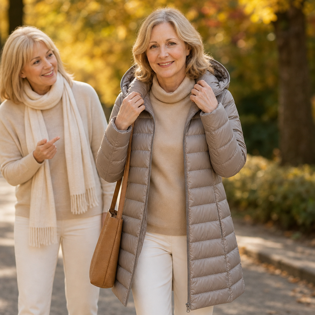 Veluna | Long Puffer Coat – Quilted Warmth for Women