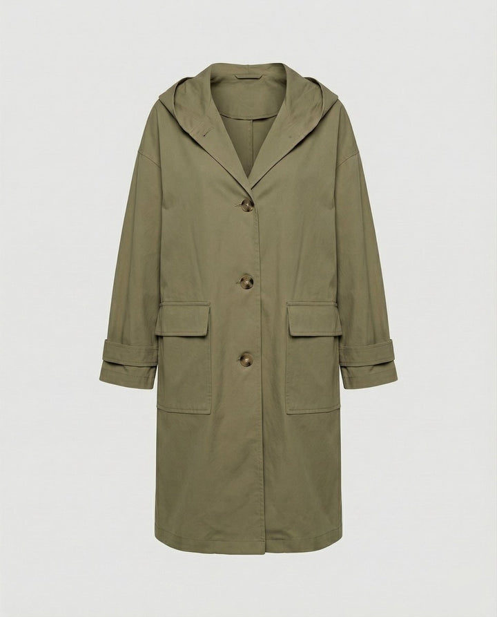 Freya | Zeitloser wasserdichter Trenchcoat mit Kapuze für Damen