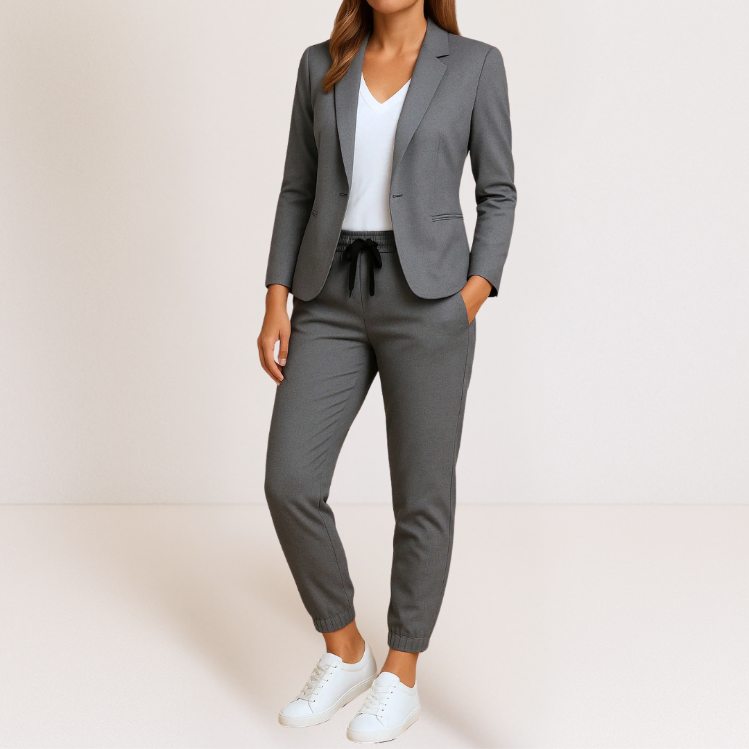 Elena | Women's Elegant Blazer & Tapered Jogger Suit Set