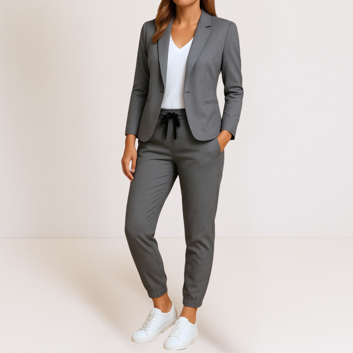 Elena | Women's Elegant Blazer & Tapered Jogger Suit Set