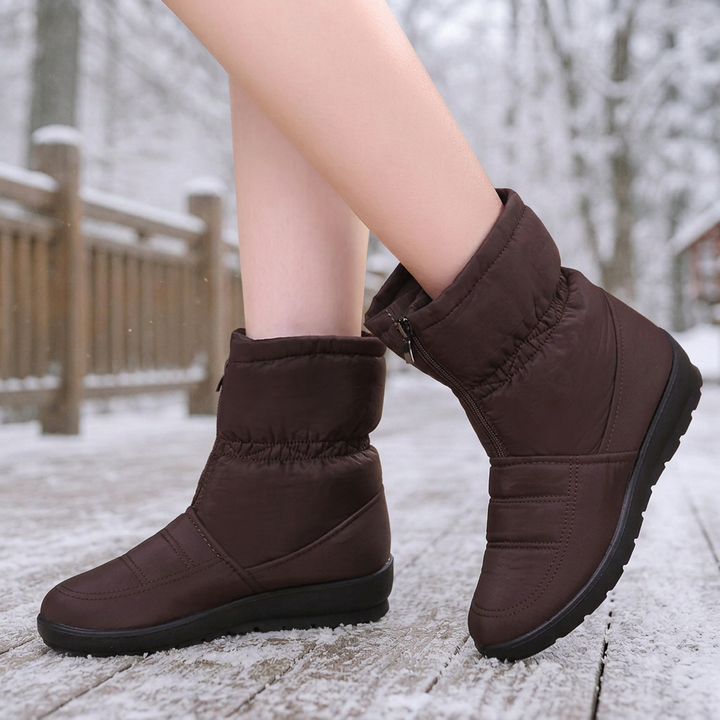Frostbella | Quilted Snow Boots – Warm Side-Zip Style for Women