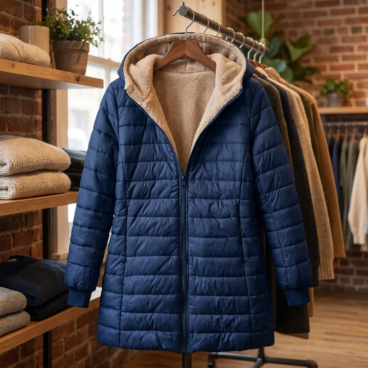 Velora | Mid-Length Hooded Parka – Stylish Insulated Design