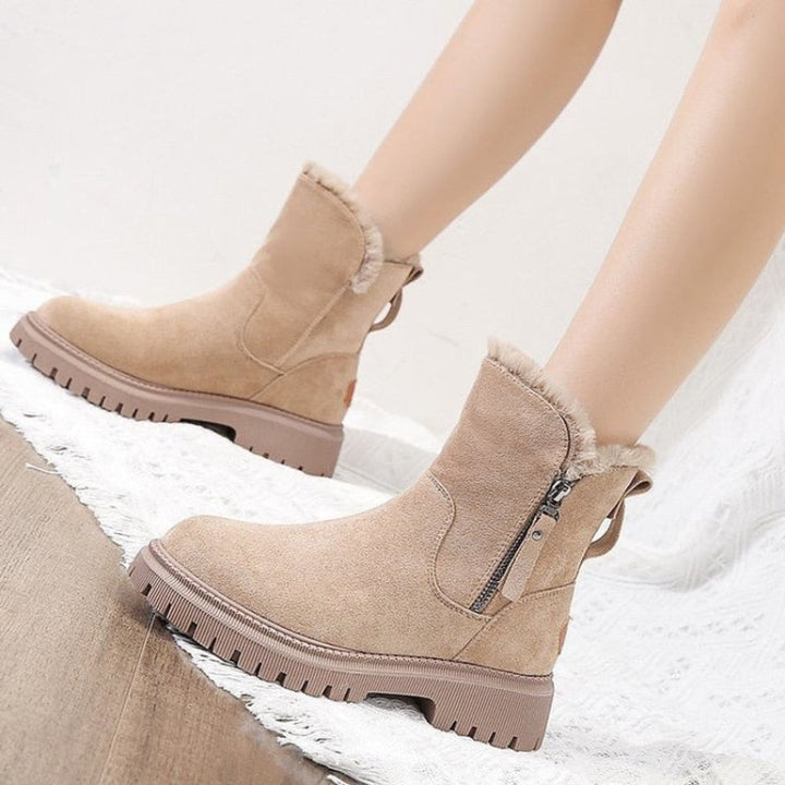 Valencia | Women's Cozy Fleece-Lined Suede Slip-On Ankle Boots