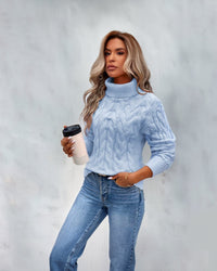 Amelia | Maglione senza tempo da donna in maglia a trecce con collo alto
