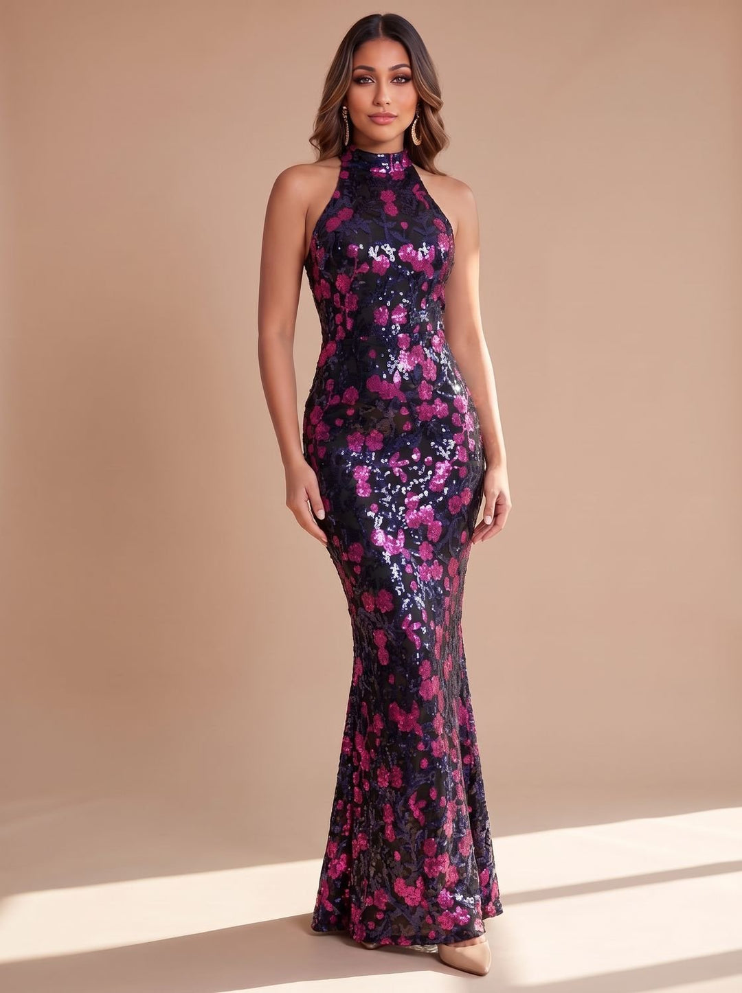 Grace | Floral Mermaid Dress – Elegant Sequin Gown for Women