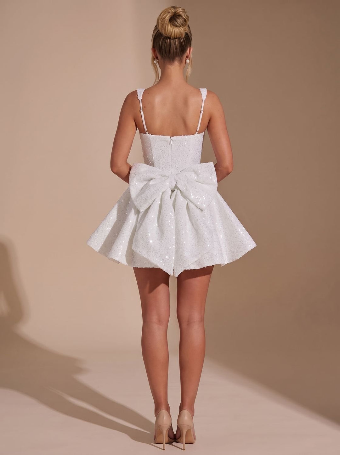 Victoria | Sequin Fit-and-Flare Bow Dress for Women