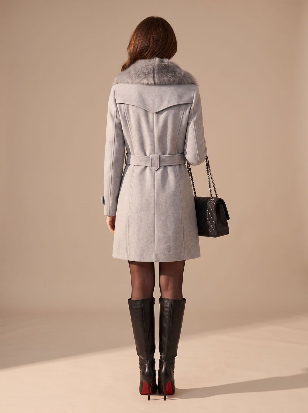 Hannah | Faux Fur Coat – Elegant Slim-Fit Style for Women