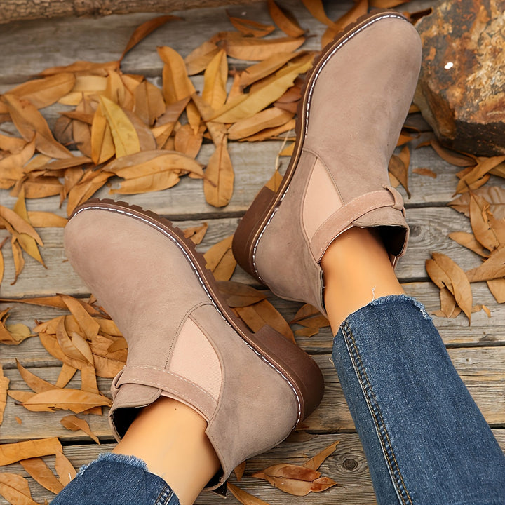Evelina | Women's Chic Buckle Strap Chelsea Ankle Boots