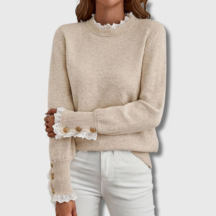 Aveline | Maglione da donna elegante con dettagli in pizzo