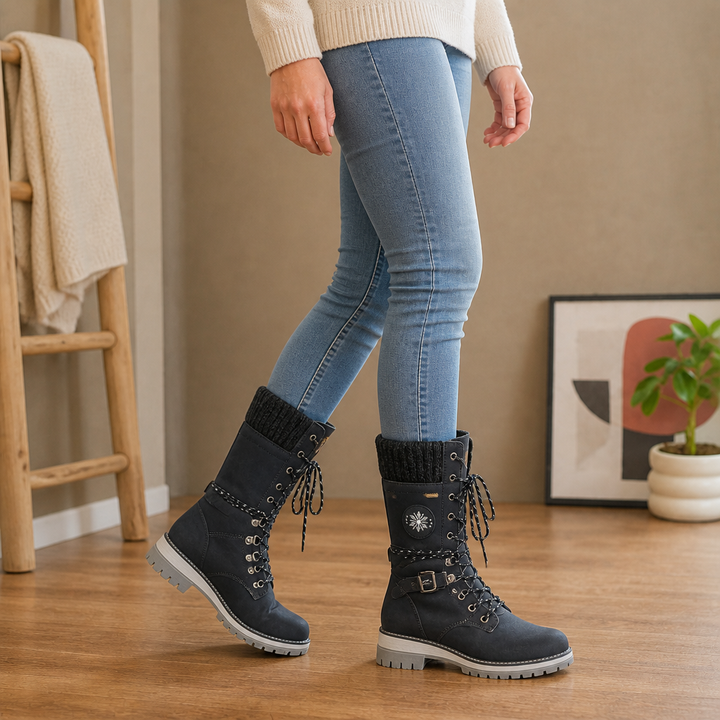 Snowbella | Knee-High Winter Boots – Comfortable Side-Zip Style