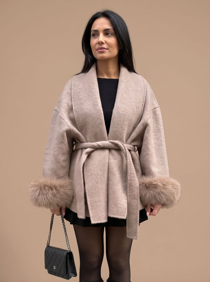 Fiora | Faux Fur Coat – Elegant Wrap Style for Women
