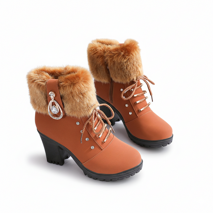 Velura | Faux Fur Winter Boots – Cozy Block Heel Style for Women