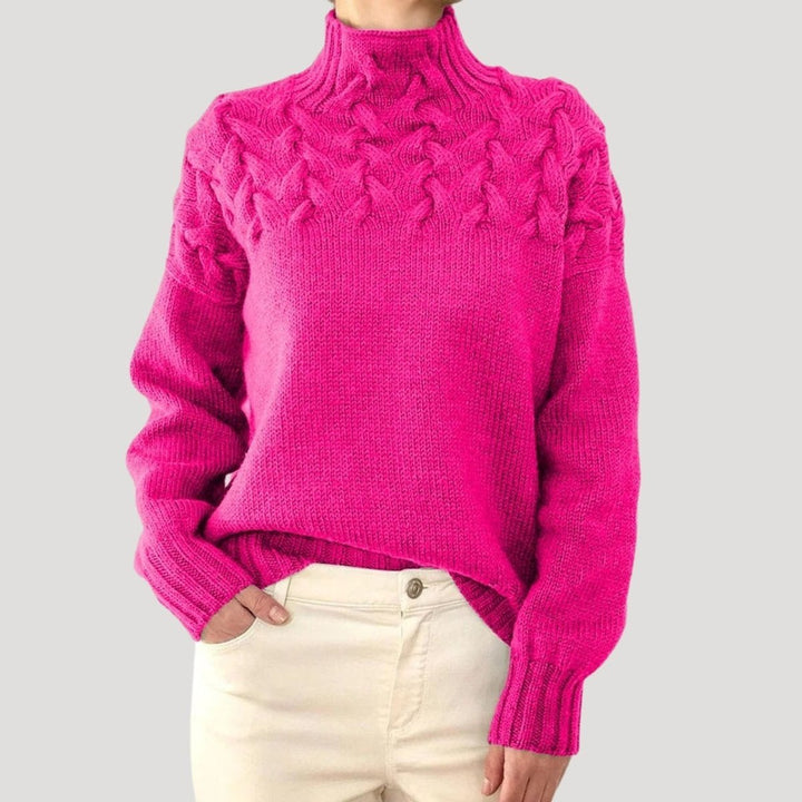 Sophie | Cable Knit Sweater with Roll Neck for Women