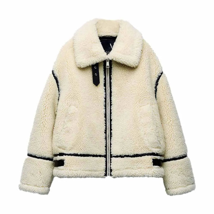 Cecil | Sherpa Teddy Jacket with Contrast Trim for Women