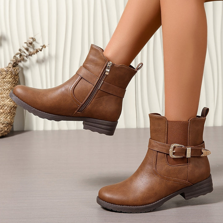 Aurelia | Women's Stylish Western Buckle Ankle Boot
