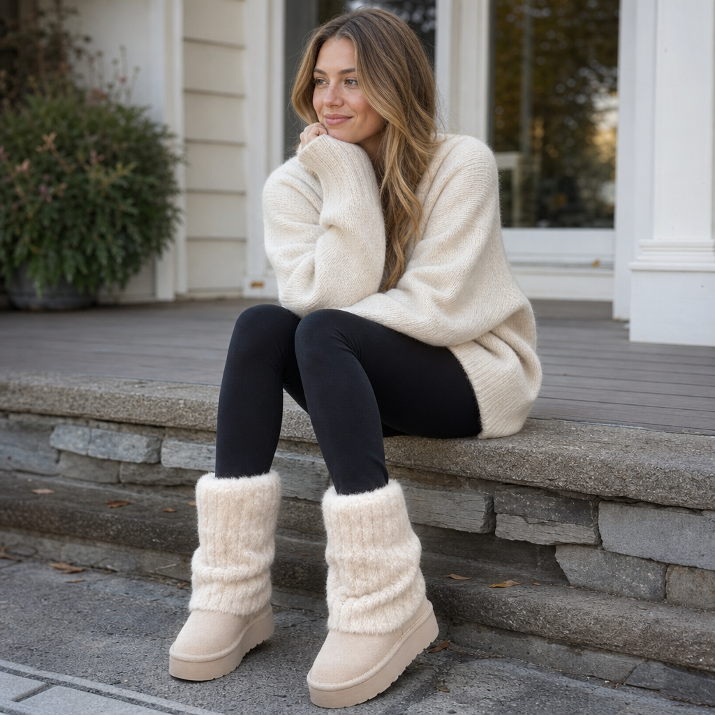 SnugLift | Faux-Fur Mid-Calf Platform Boots for Women – Cozy Winter Style