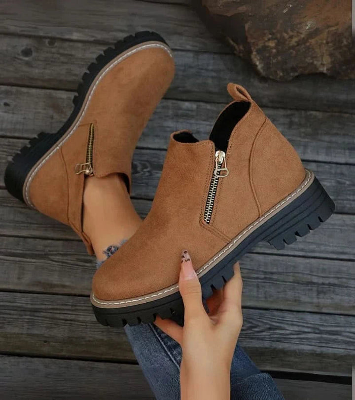 Aria | Cushioned Side-Zip Lug-Sole Ankle Boots - Image 5