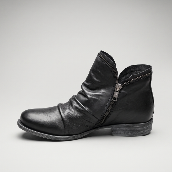 Nora | Genuine-Leather Cushioned Side-Zip Ankle Boots - Image 3
