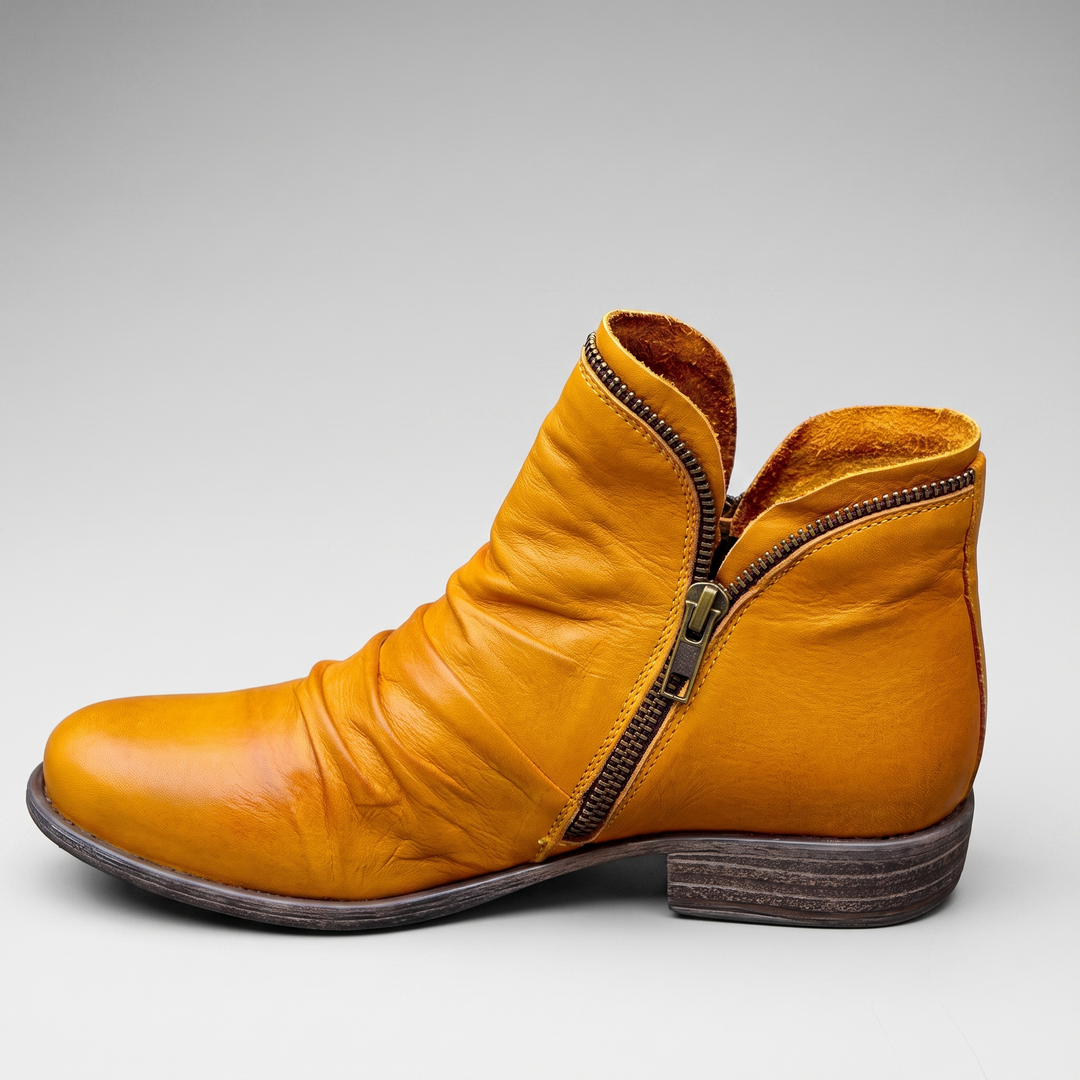 Nora | Genuine-Leather Cushioned Side-Zip Ankle Boots - Image 6