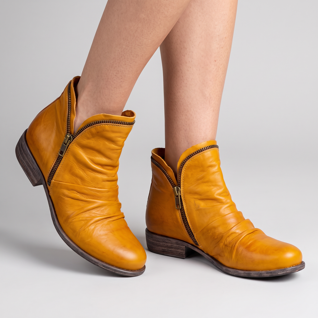 Nora | Genuine-Leather Cushioned Side-Zip Ankle Boots - Image 2