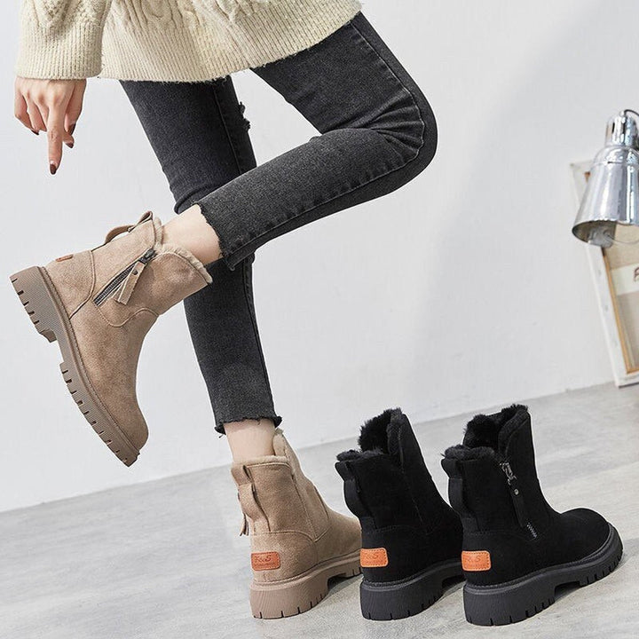 Valencia | Women's Cozy Fleece-Lined Suede Slip-On Ankle Boots