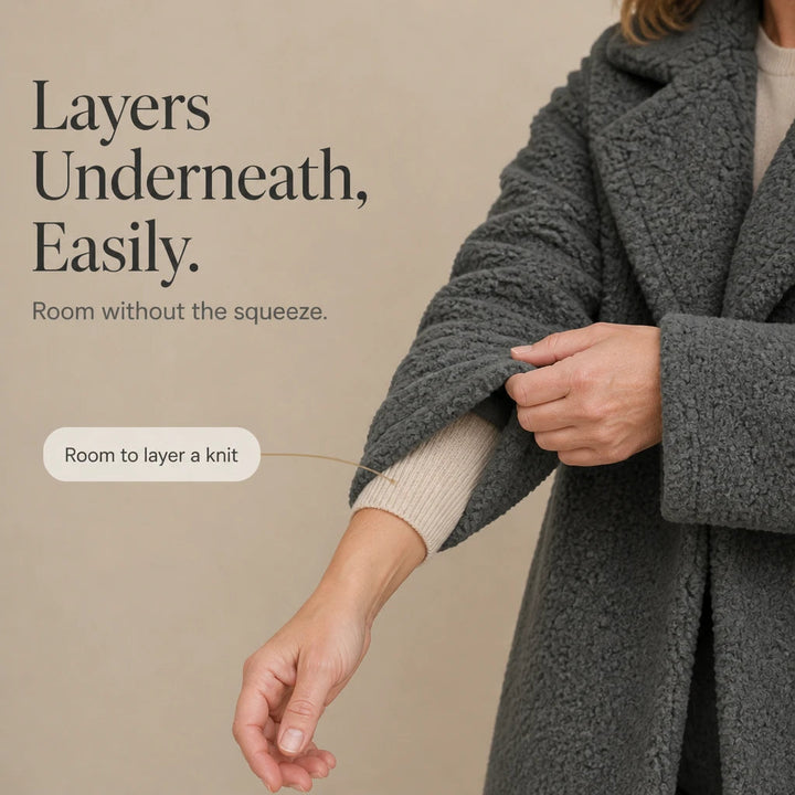 Velora | Long Teddy Coat – Plush Cozy Layer for Women