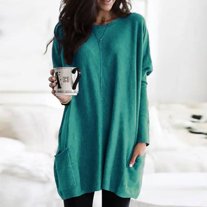 Aurelia | Oversized Pocket Long-Sleeve Tunic Sweater