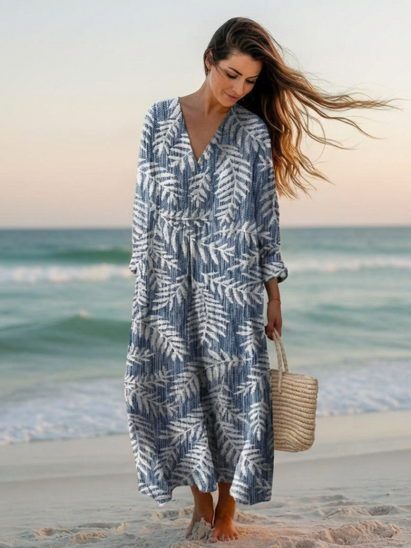 Margaret | Floral Midi Dress – Relaxed Style for Women
