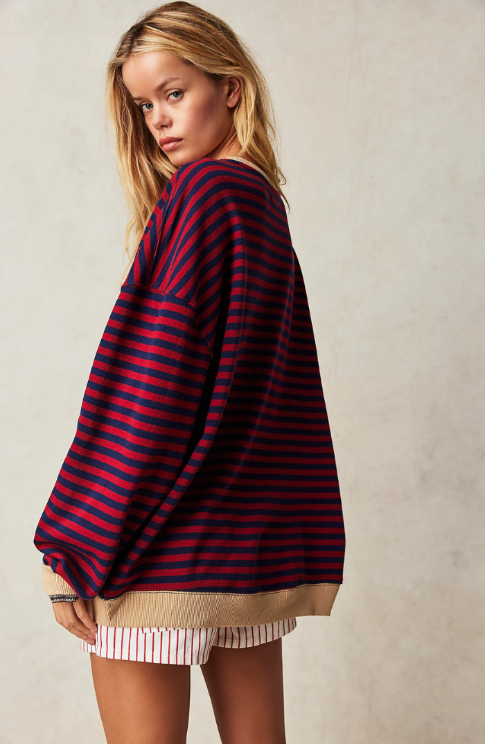 Amelia | Striped Oversized Sweater – Cozy Style for Women
