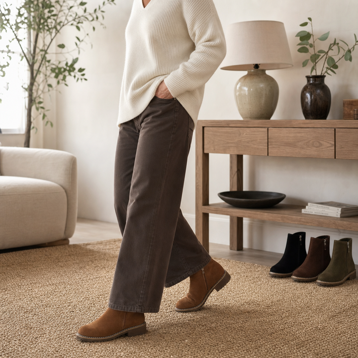 Wearbella | Suede Ankle Boots – Faux Shearling Lined for Everyday Style