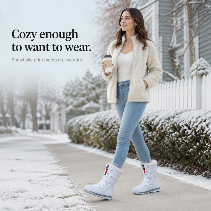 Frostelle | Snowflake-Print Winter Boots for Cozy Comfort