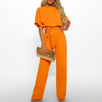 Giselle | Short-Sleeve Adjustable-Belt Relaxed Jumpsuit