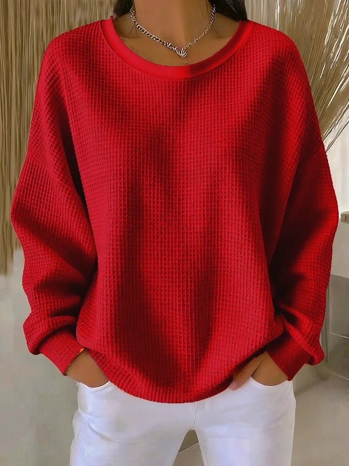 Ellora | Lockerer Pullover aus strukturiertem Waffelstrick