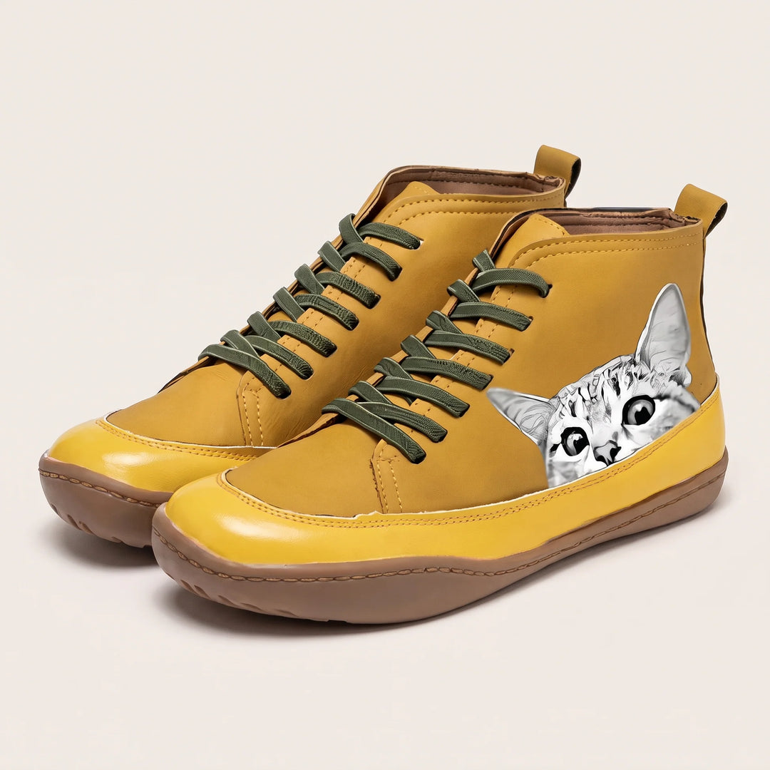 Celeste | Feline-Print Knee-High Boots