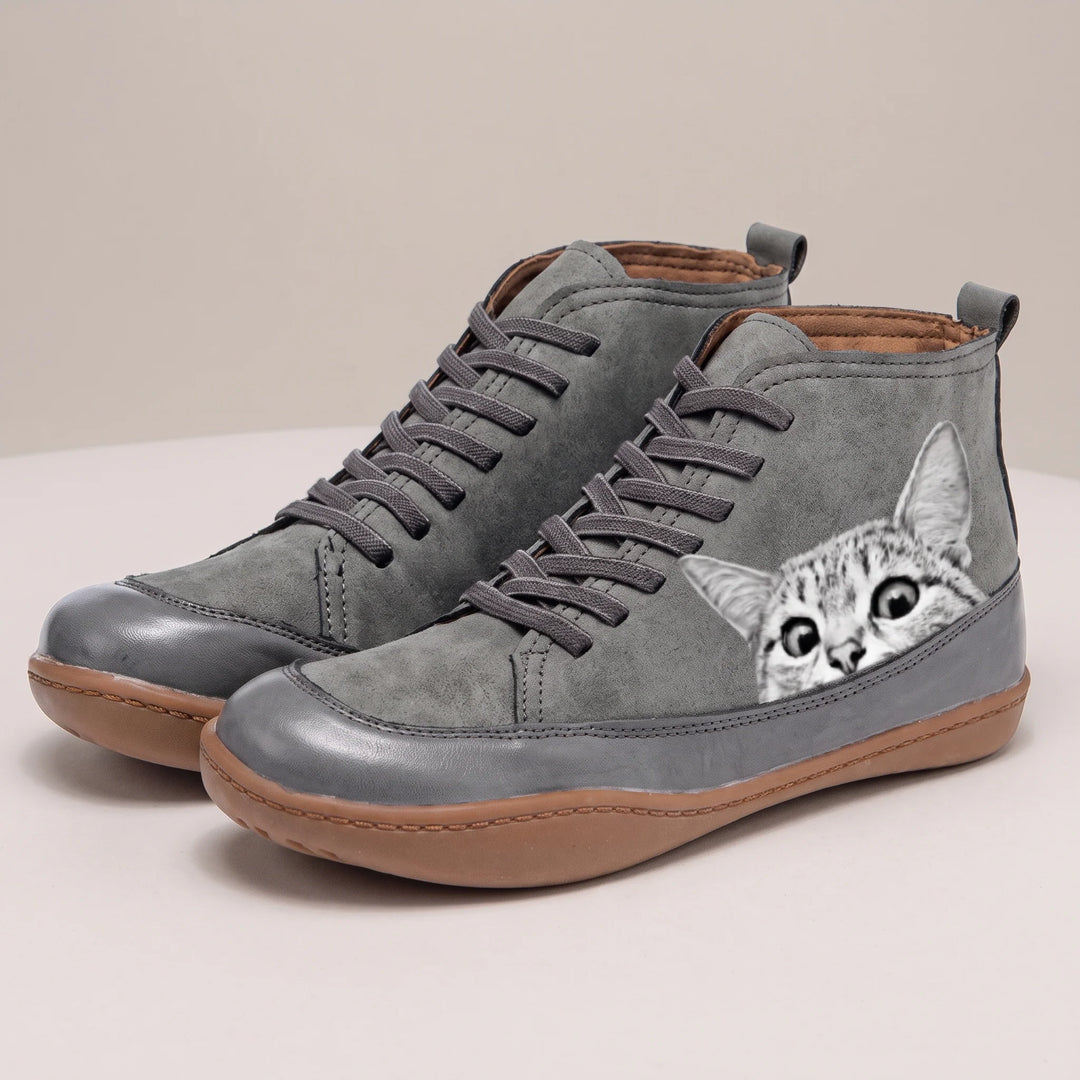 Celeste | Feline-Print Knee-High Boots
