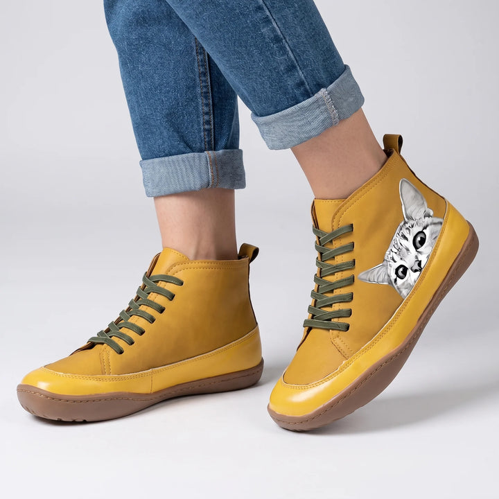 Celeste | Feline-Print Knee-High Boots