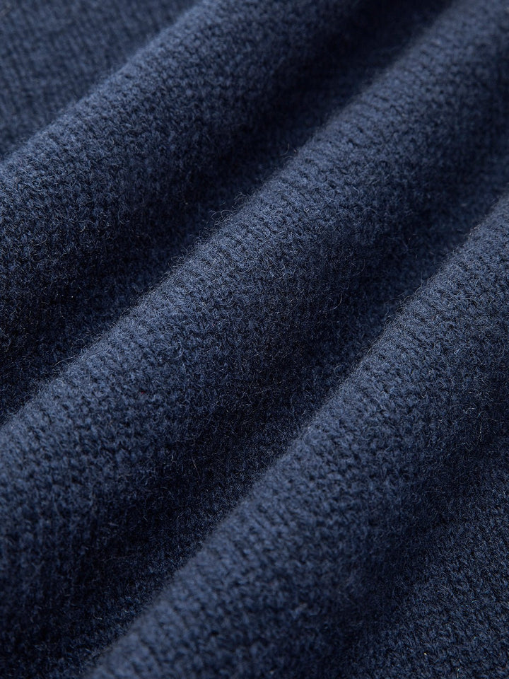 Camille | Maglione polo in maglia con colletto in denim