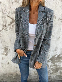 Vivian | Women's Classic Plaid Cotton Casual Blazer