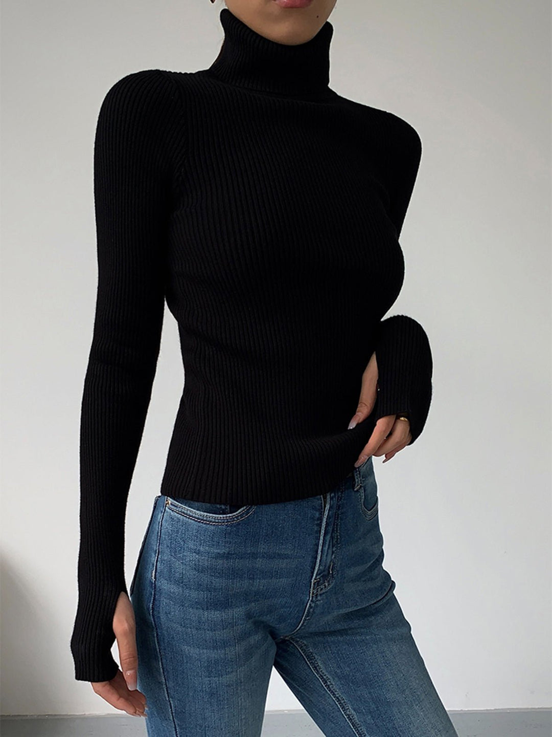 Noelle | Maglione a collo alto in maglia a coste