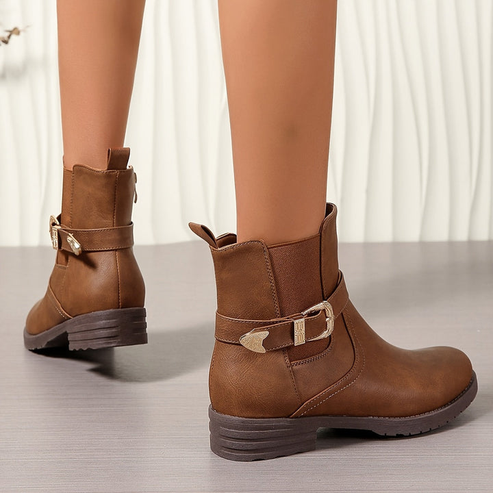 Aurelia | Women's Stylish Western Buckle Ankle Boot