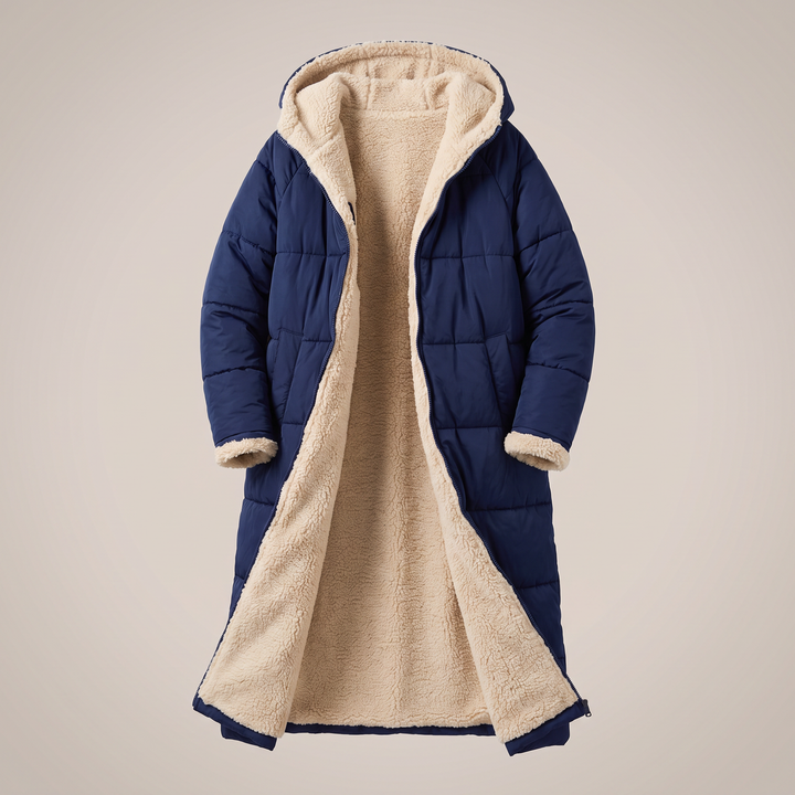 Borga | Longline Puffer Coat – Reversible Design for Women