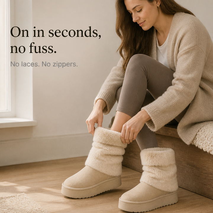 SnugLift | Faux-Fur Mid-Calf Platform Boots for Women – Cozy Winter Style