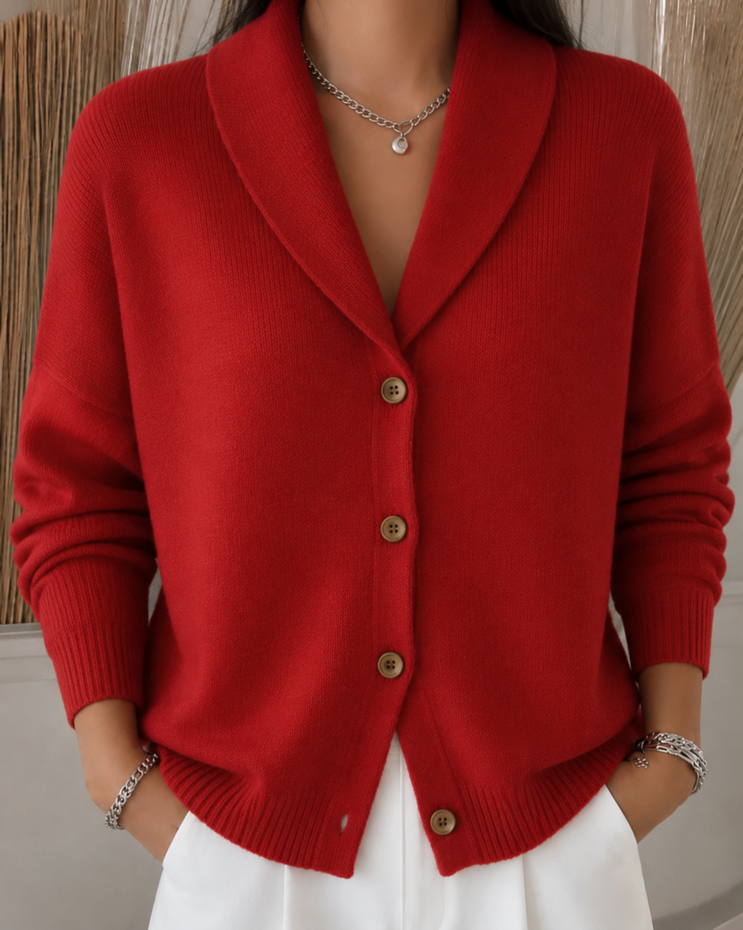 Amelie | Klassische Strickjacke für Damen mit Knopfleiste