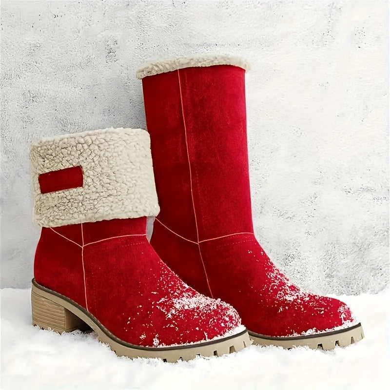 Clara | Women's Fleece-Lined Block Heel Ankle Boots