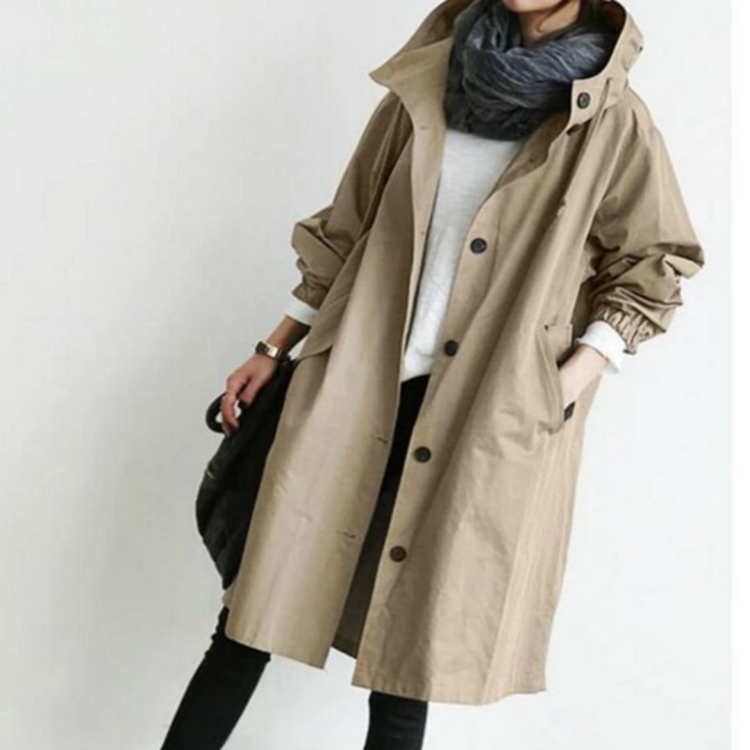 Maya | Women's Elegant Longline Hooded Trench Coat